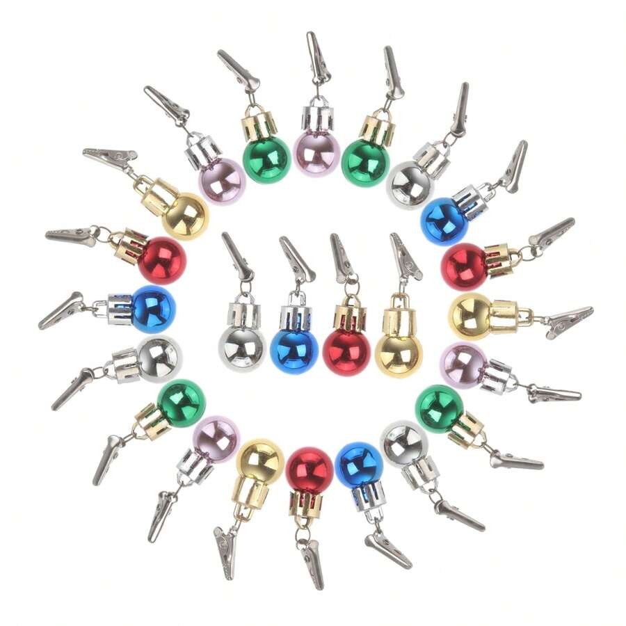 12pcs/set Men's Santa Claus Beard Clips - Apricot - View 1