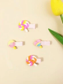 14pcs/set Cute Cartoon Patterned Kids' Hair Clips - Pink - View 5