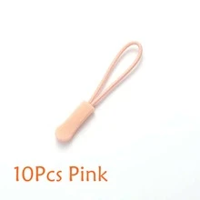 10 Pcs Zipper Pull Puller End Fit Rope Tag Replacement Clip Broken Buckle Fixer Zip Cord Tab Travel Bag Suitcase Tent Backpack - pink - View 2