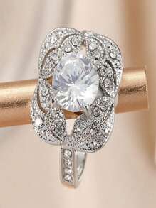 1pc Minimalist & Unique Design Engagement/Wedding Ring, Suitable For Daily Wear For Women - Silver - View 4