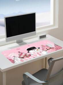 1pc Christmas Snowman Pattern Anti-slip Gaming & Office Mouse Pad, Available In 4 Sizes - Orange - View 3