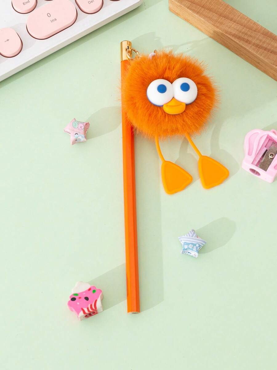 xiao long ge 1pc Long-legged Duck Cartoon Design Orange Pencil - Orange - View 1