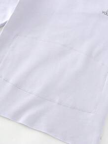 YOUQi 男大童字母圖案T恤和褲子睡衣套裝 - 淺灰色 - 查看 7