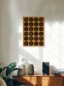 1張黑膠唱片牆貼復古音樂畫印刷畫,適合音樂愛好者的墻面家居裝飾畫,適用於客廳、臥室、辦公室的牆面裝飾畫,無框畫布畫 - 粉色 - 查看 3