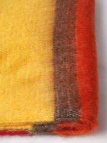 1pc Women's Multicolor Rainbow Striped Warm Scarf For Traveling, Shopping - Versatile & Stylish Scarf - Yellow - View 4