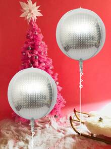 12入組白金色銀色4d箔氣球、金屬乳膠氣球的聖誕節裝飾套裝