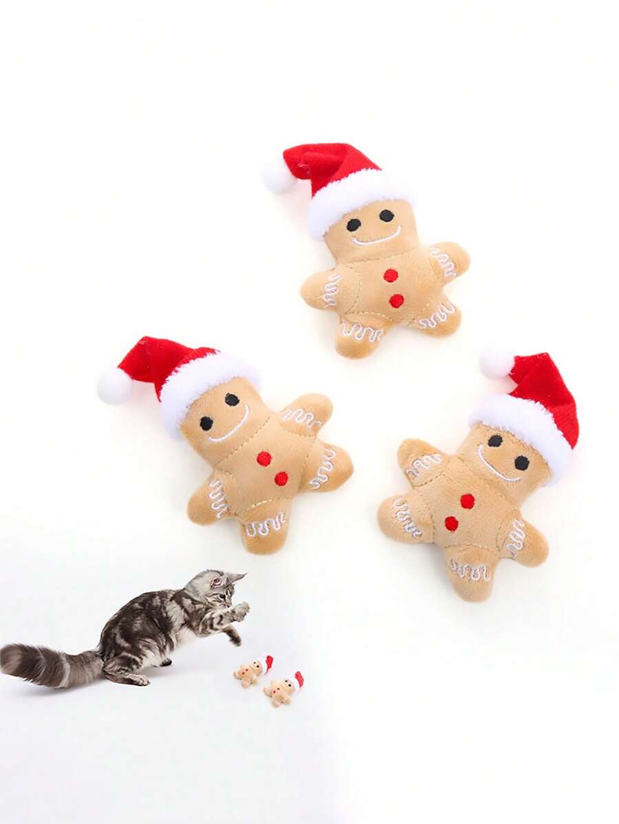 聖誕節系列卡通毛絨玩具髮飾,寵物填充玩具 - 彩色 - 查看 1