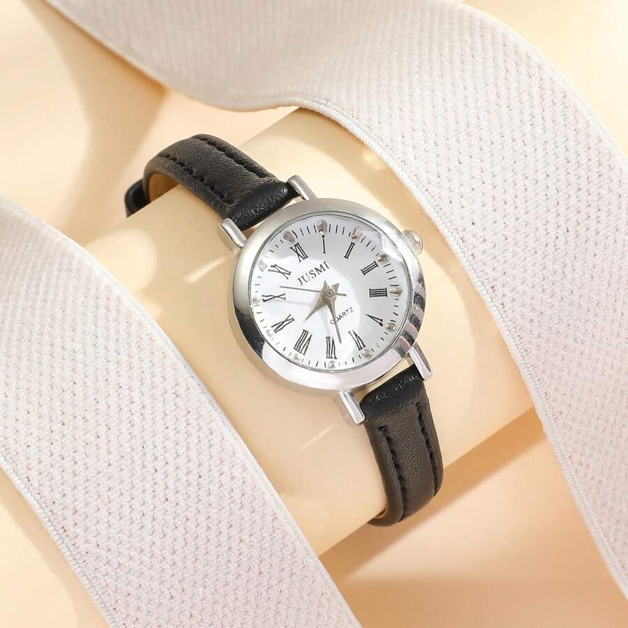 Inspirational Style Fresh Square Mesh Alloy Quartz Watch, Suitable For College Students - Black - View 1