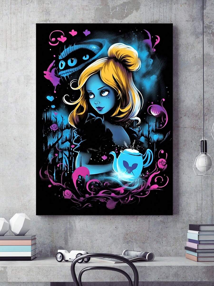 钻石画黑暗少女个性化钻石画套装，成人DIY 5D钻石画入门套装，全钻钻石点画，艺术工艺品，儿童家居派对墙面装饰，30*40厘米无框