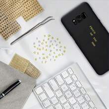 1 bộ Nến Dầu thơm 26 ( & ) & Con số Hình dán , Kim loại Hình dán Đối với Nghệ thuật làm Móng - Chữ thường màu vàng 3MM - Xem 6