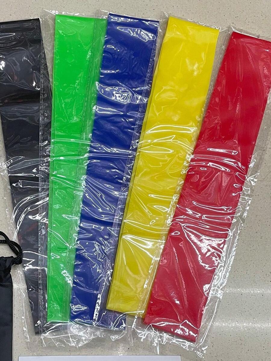 1pc Mixed Color Tpe Resistance Band Set For Fitness, Yoga And Workout - Multicolor - View 1