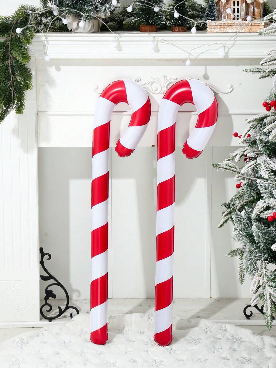 1入組聖誕節紅白色拐杖氣球,聖誕節生日新年派對裝飾,戶外房間裝飾派對裝飾用品