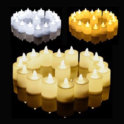 6/12/24pcs LED Flameless Atmosphere Candle Wedding Proposal Party Home Decor Dining Table Candle