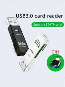 2合1 Usb3.0 2.0 讀卡器。usb A 轉 Sd,micro Sd 記憶卡讀卡器,usb A Sd卡讀卡器支援cf / Sd / Microsd組件,插播式,sd / Tf(micro Sd)雙插槽,輕鬆插入和拉出,與 Sd,sdhc,sdxc,microsd,microsdhc,microsdxc 兼容,適用於各種行車記錄儀 / 試用攝像頭 /數碼相機記憶卡。 - 2in1[黑色] - 查看 8