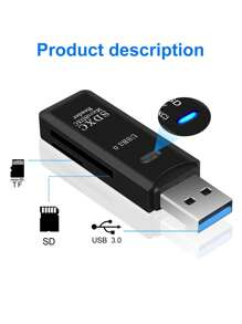2合1 Usb3.0 2.0 讀卡器。usb A 轉 Sd,micro Sd 記憶卡讀卡器,usb A Sd卡讀卡器支援cf / Sd / Microsd組件,插播式,sd / Tf(micro Sd)雙插槽,輕鬆插入和拉出,與 Sd,sdhc,sdxc,microsd,microsdhc,microsdxc 兼容,適用於各種行車記錄儀 / 試用攝像頭 /數碼相機記憶卡。 - 2in1[黑色] - 查看 9