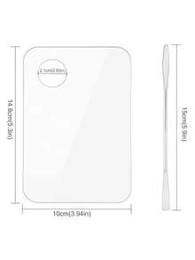 2 mảnh Acrylic Trang điểm Cái mâm , Trang điểm Cái mâm Với Trang điểm Xẻng Kim loại Gương Làm đẹp Kem Kem nền lỏng Bảng màu ( Trong sáng ) - Trong sáng - Xem 3