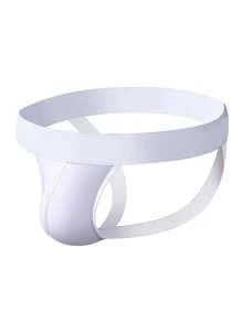 1pc Sexy Low-waist Buttock-enhancing Thongs For Men, Breathable & Comfortable Briefs With Contoured Pouch - White - View 6