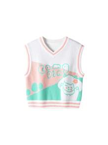 Annil 女童純棉白色甜美休閒無袖背心 - 白色 - 查看 1