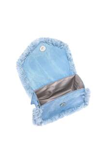 Women's Fashion Fringe Trim Mini Handbag - Baby Blue - View 7