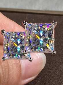 Thời trang Sáng bóng Tim Bông tai stud Thanh tú Đồ trang sức Buổi tiệc Ngày lễ Đồ trang trí Quà Tặng Cô Gái 1 đôi - trái tim trắng - Xem 27