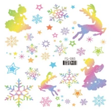 Conjunto De Pegatinas De Tatuaje Temporal De Dibujos Animados De Navidad Impermeables Con Purpurina De 2 Piezas - Multicolor - Ver 2