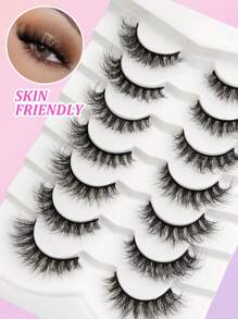 Asiteo Natural False Eyelashes 7 Pairs Natural Long Crisscross Faux Mink Lashes Natural Look  False Eyelashes