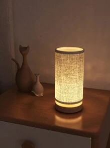 Warm Light Nursing Lamp, Bedroom Bedside Fabric Lamp With Wooden Base, Creative Decoration Night Light