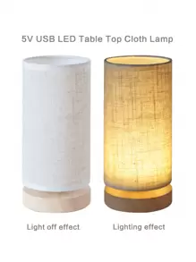 Warm Light Nursing Lamp, Bedroom Bedside Fabric Lamp With Wooden Base, Creative Decoration Night Light