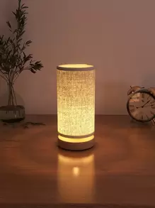 Warm Light Nursing Lamp, Bedroom Bedside Fabric Lamp With Wooden Base, Creative Decoration Night Light