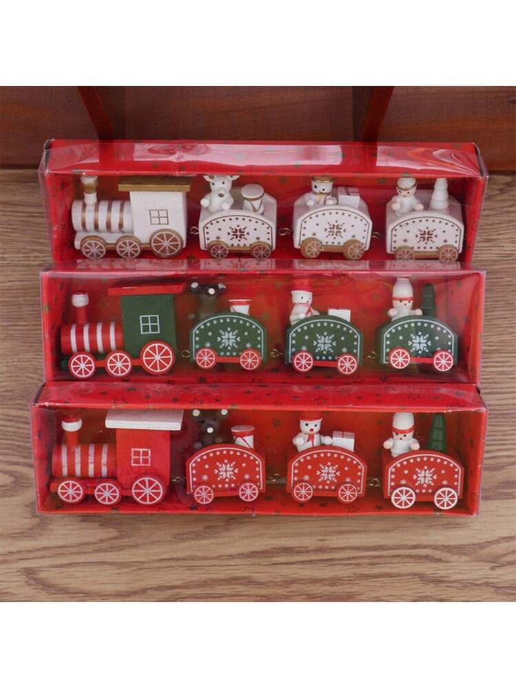 LICHENGTAI Trenino Di Natale In Legno - Decorazione Natalizia Con Elementi Tema Festa - Regalo Per Bambini