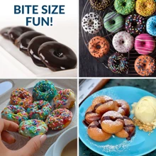 Mini Máquina para hacer donuts, hace 3 donuts, multifuncional con superficie antiadherente, perfecta para cumpleaños y fiestas - Rojo - Ver 4