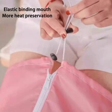 1個便攜式可折疊足浴桶,膝蓋高度帶加厚鋁膜足浸袋,多功能洗滌盆,含藍色存儲袋