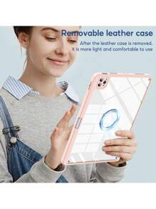 Detachable Magnetic Case Compatible With IPad Air 5 4 10.9 Pro 2022 11 2021 2020 10th 9th 8th 7th Gen 10.2 10.5 With Pencil Holder Slot 720 Rotation Acrylic - Pink - View 3