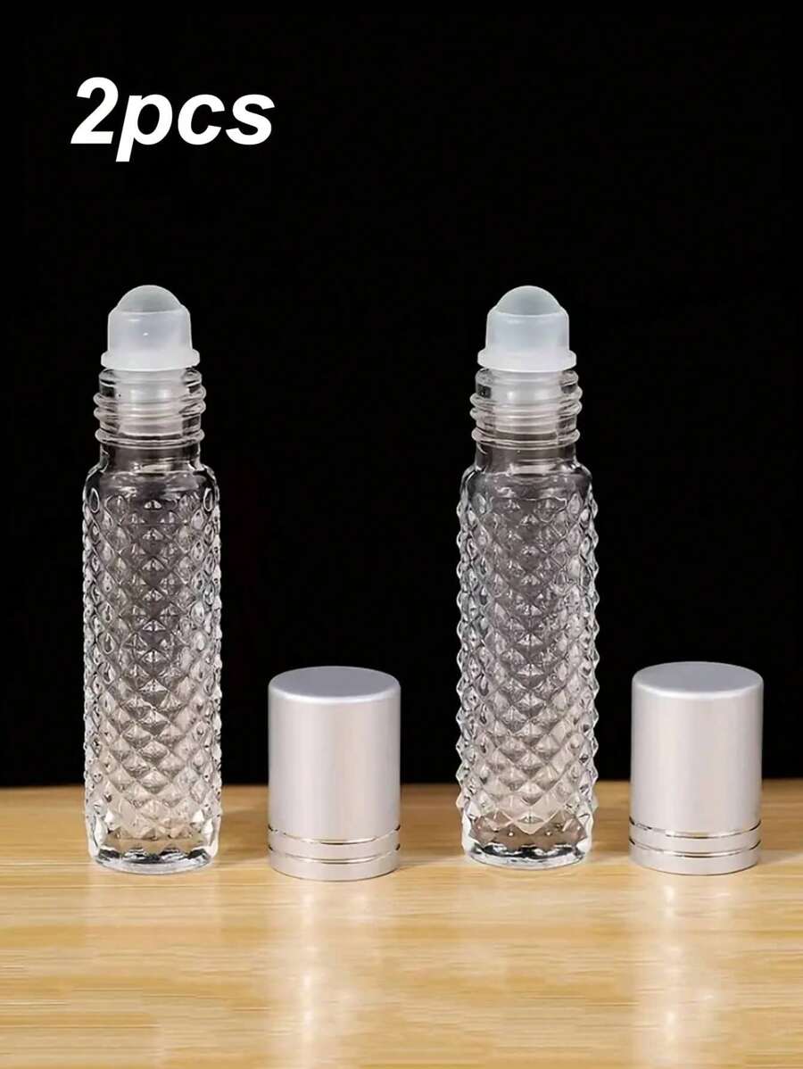 2 件防滑滚珠玻璃瓶,精油瓶,10ML 香水滚珠瓶可再填充滚珠瓶可重复使用的空 DIY 容器,适合日常旅行旅行必需品,海滩旅行收纳袋,暑假返校 - 無色 - 查看 1