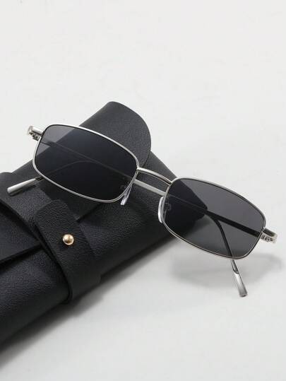 1 para retro kwadratowych wąskich oprawek modnych okularów dla mężczyzn, akcesoria plażowe na zewnątrz okulary odcienie wyglądają styl uliczny i garnitur do swetra kurtki bluzy z kapturem skórzane spodnie i spodnie cargo na letnie wakacje na plaży, na zewnątrz, podróże