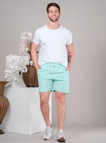 Men Shorts - Mint Green - View 6