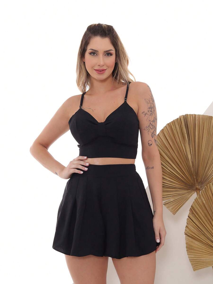 Women Two-piece Outfits - Negro - Ver 1