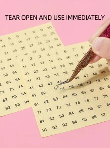 klimonla 2pcs Transparent Round Number Nail Art Sticker Nail Polish Gel Color Swatch Paper Label,Nail Supplies,Nail Tools,Nail Art Tools,Back To School,Nails,Nail Tools For Press On Nails - Clear - View 3