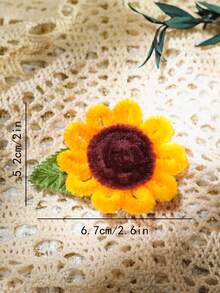 2入組女性向向日葵造型人工花夾,日常裝飾簡單百搭