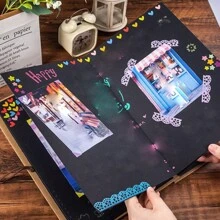 1 Libreta Estilo Vintage Con Diseño De Acordeón Creativo Para Manualidades Y Conmemoraciones - Marrón - Ver 5