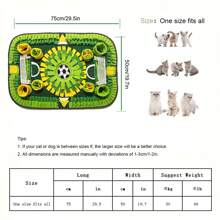 1入組足球場形狀減速進食嗅探墊,寵物尋食玩具,適用於小型和中型貓狗室內遊戲 - 綠色 - 查看 4