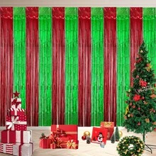 1 cái/4 cái Rèm hạt nhiều màu, trang trí không khí tiệc tùng ngày lễ, thích hợp cho Halloween, Giáng sinh, tiệc sinh nhật, rèm nền tiệc trang trí - đỏ xanh - Xem 6
