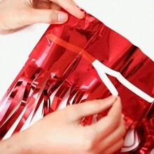 1 cái/4 cái Rèm hạt nhiều màu, trang trí không khí tiệc tùng ngày lễ, thích hợp cho Halloween, Giáng sinh, tiệc sinh nhật, rèm nền tiệc trang trí - đỏ xanh - Xem 9