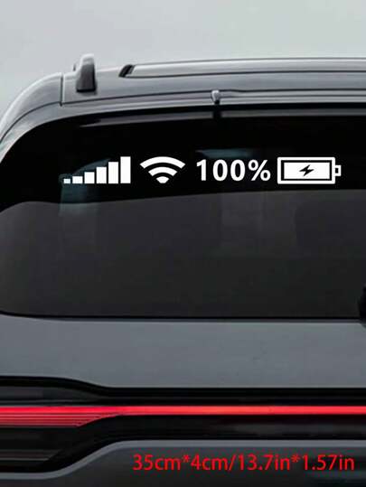 1 hoja pegatina de coche con patrón de batería de señal de teléfono reflectante