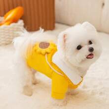 1pc Plush Cute Cartoon Pet Clothes Suitable For Daily Use - Yellow - View 2
