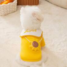 1pc Plush Cute Cartoon Pet Clothes Suitable For Daily Use - Yellow - View 3