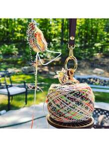 1pc Portable Wrist Yarn Holder, Yarn Ball Holder, Yarn Minder Holder, With PU Leather Wrist Strap, Yarn Holder For Knitting, Knitting Supplies - Khaki - View 2