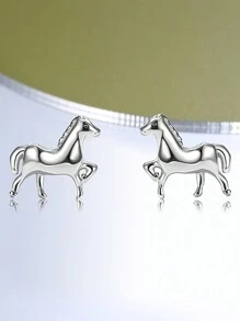 1 對簡約純銀耳釘,設計小巧精緻,適合日常佩戴,送給朋友和女朋友的理想禮物 - 銀色 - 查看 3