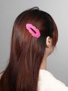 6入組蓬鬆雲朵和波浪形狀髮夾,適用於女性鬢角和側邊頭髮,多巴胺色調,甜美可愛的髮飾品