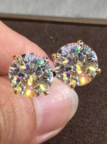 Thời trang Sáng bóng Tim Bông tai stud Thanh tú Đồ trang sức Buổi tiệc Ngày lễ Đồ trang trí Quà Tặng Cô Gái 1 đôi - trái tim trắng - Xem 32
